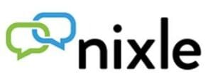 Nixle logo with two overlapping speech bubbles, one green and one blue, to the left of the word nixle in bold black lowercase letters.